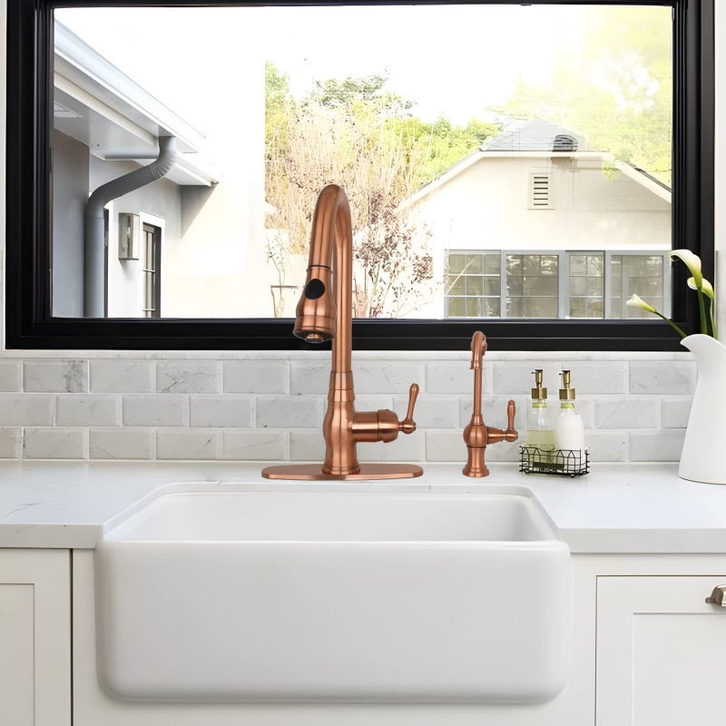 Akicon Kitchen Water Filter Faucet, Brass Body 100% Lead-Free Drinking Water Faucet Fits Most Reverse Osmosis Units or Filtration System, Non-Air Gap, Cold Water Only (Copper) - Image 3